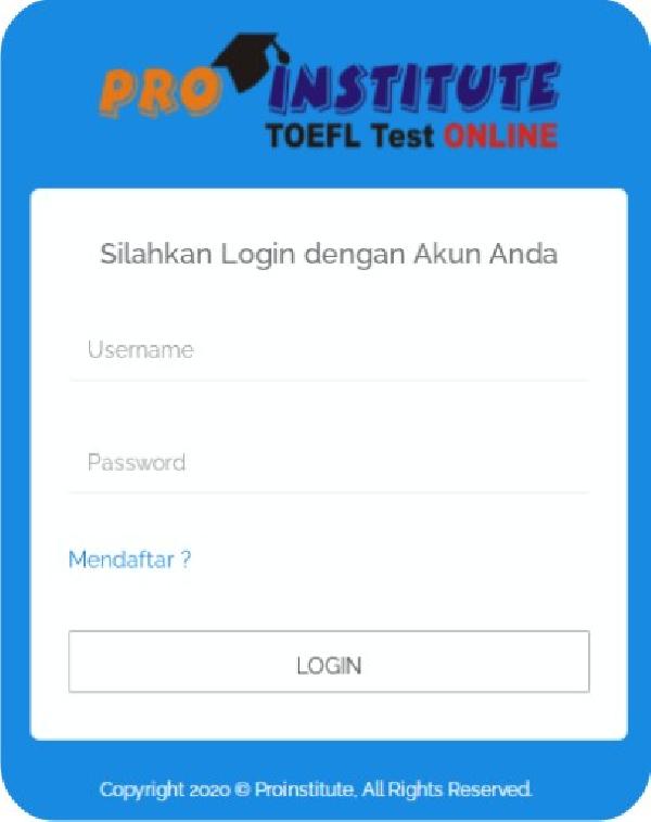 Raih SERTIFIKAT TOEFL  dengan  Toefl Test ONLINE di PROINSTITUTE